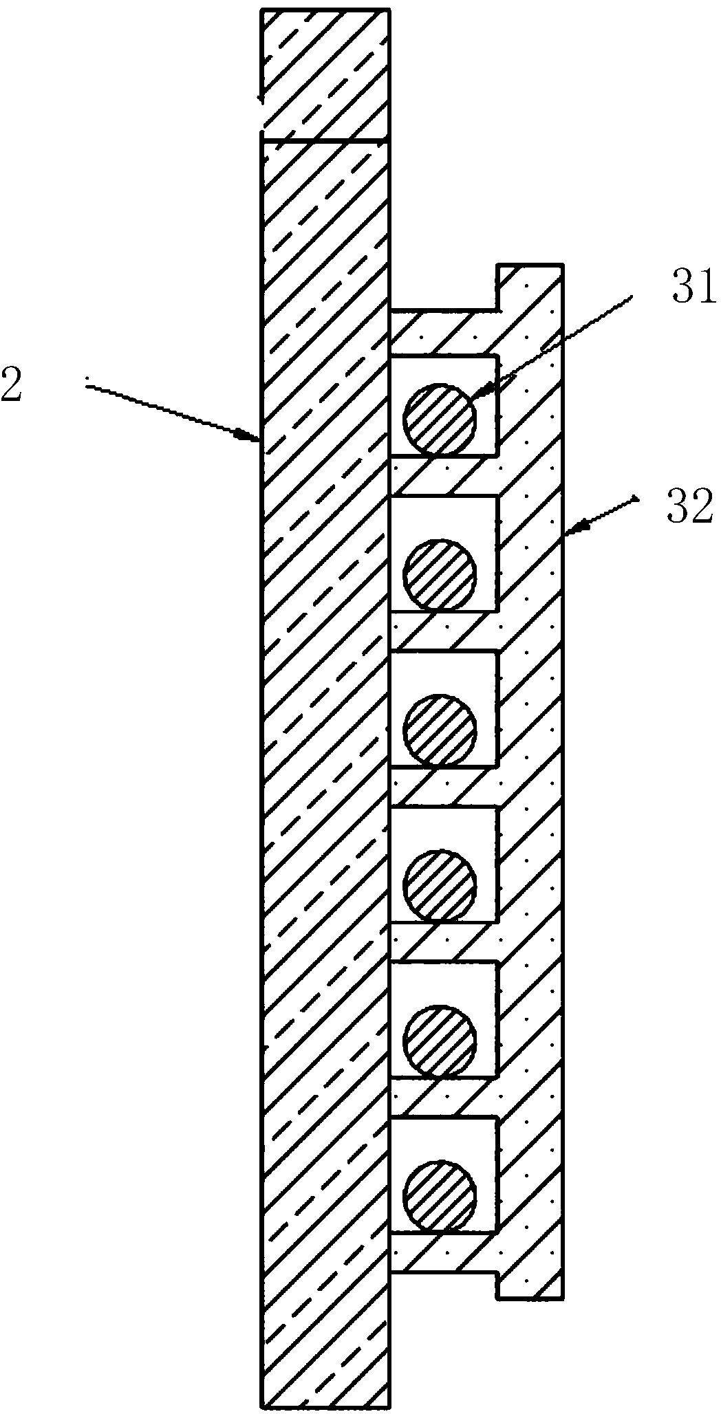 Heating device of semiconductor heat treatment device, service part of heating device and repair method of heating device