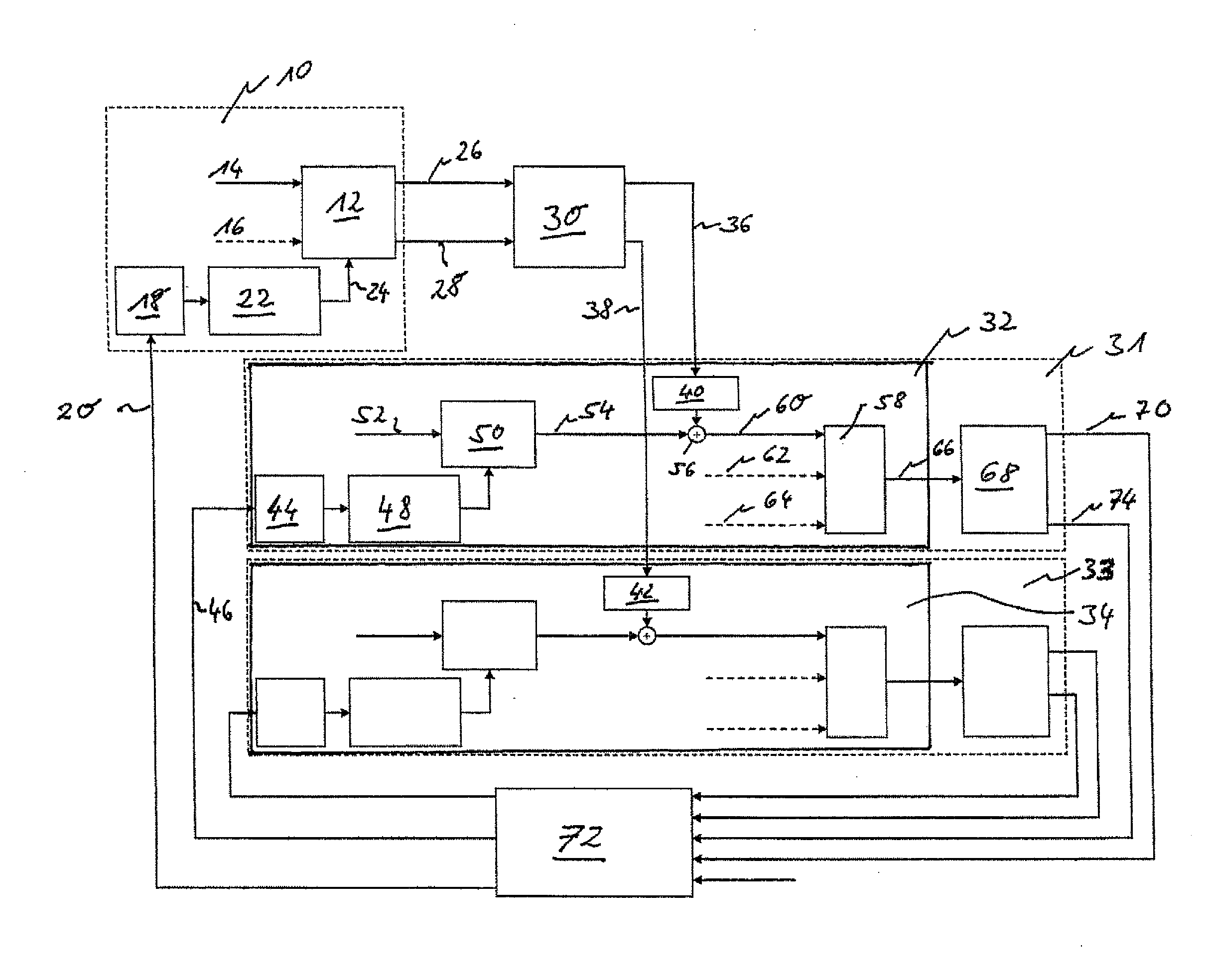 Wind farm with plural wind turbines, and method for regulating the energy feed from a wind farm