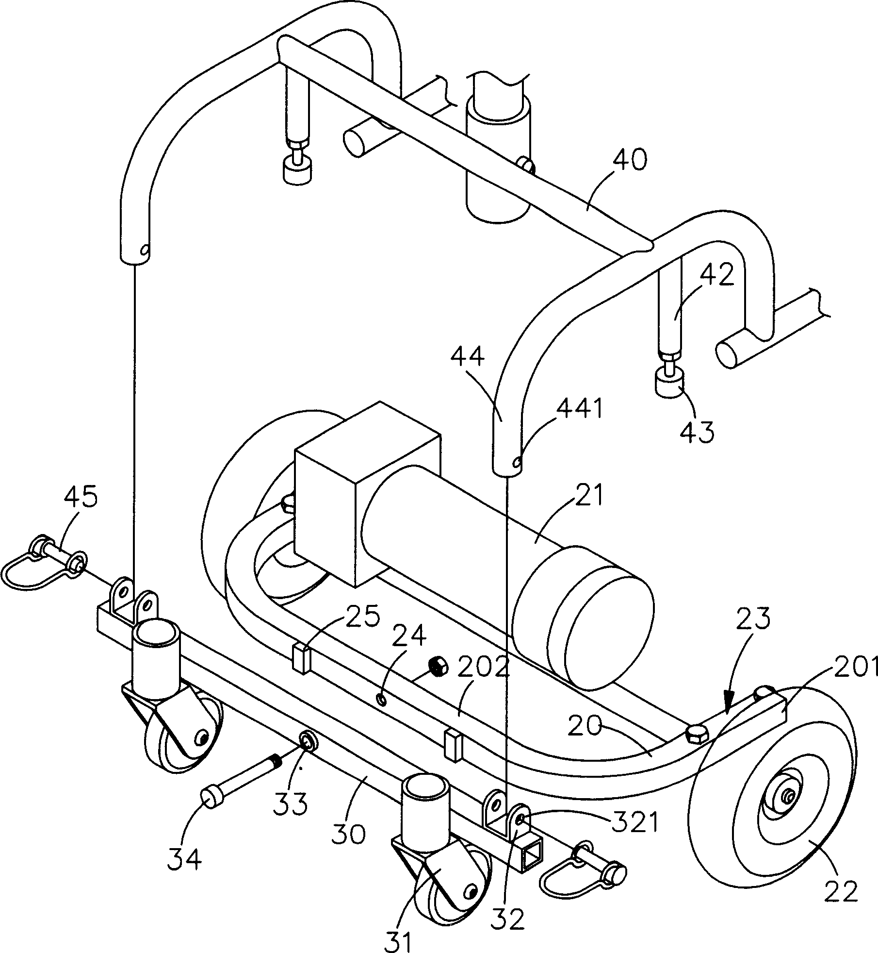 Electric bicycle drive wheel balance frame structure