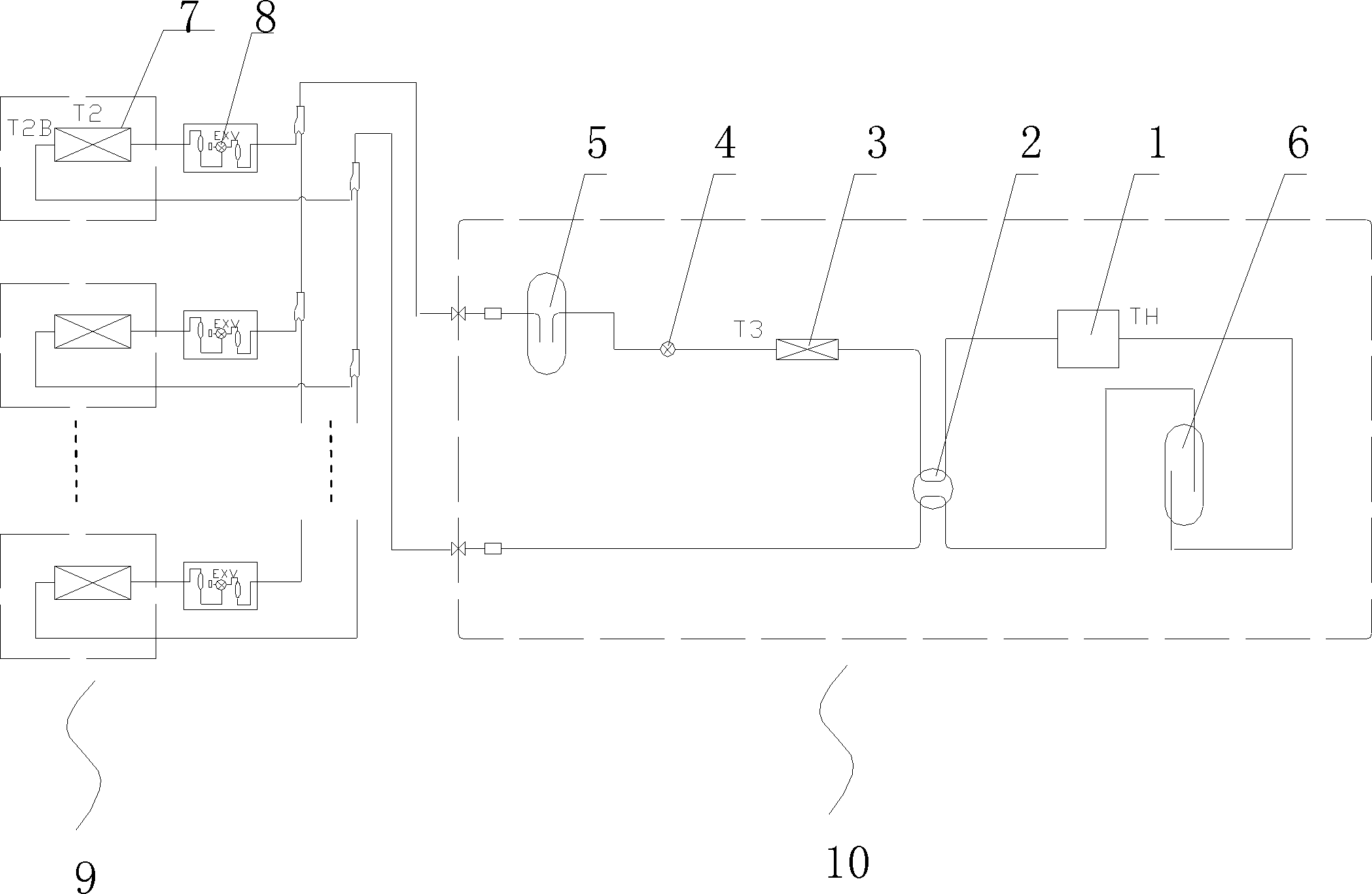 Control method of refrigerant flow of multi-connected unit