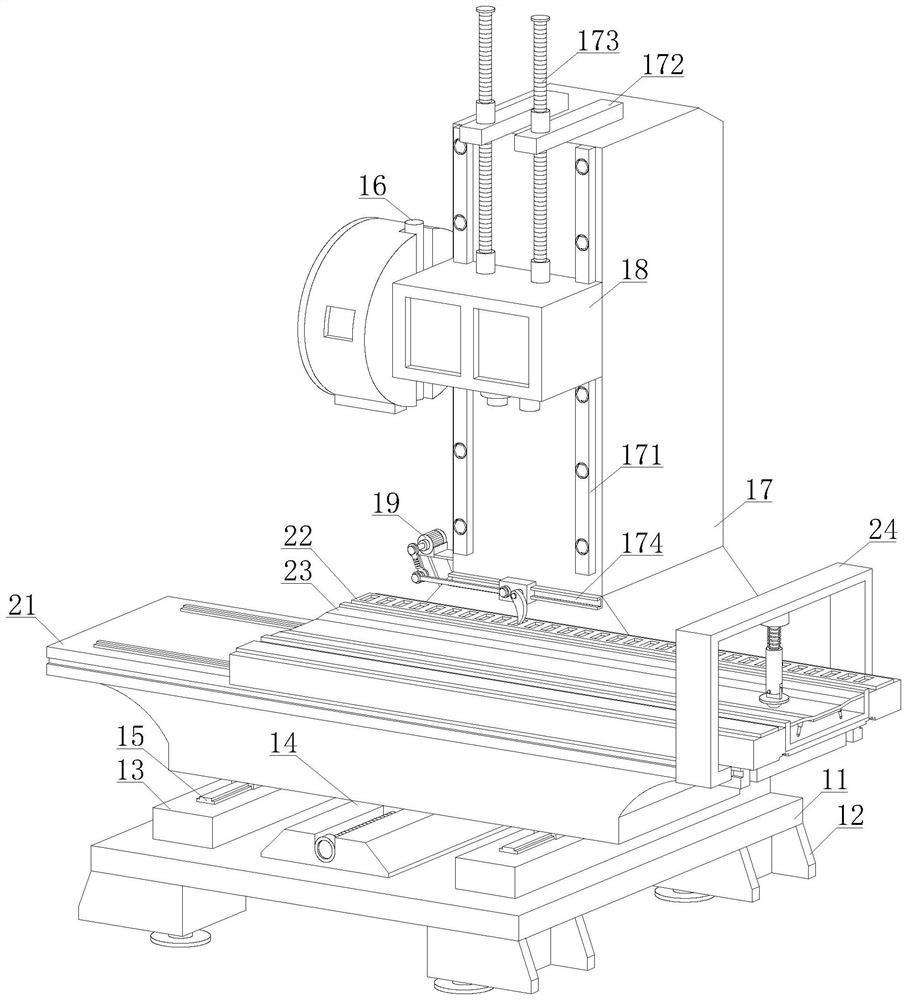 Progressive die stamping device and method for mounting surface of vertical column tool magazine of numerical control machine tool