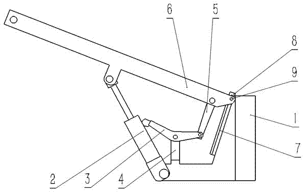 Hydraulic drill carriage drill arm moving fulcrum metamorphic mechanism