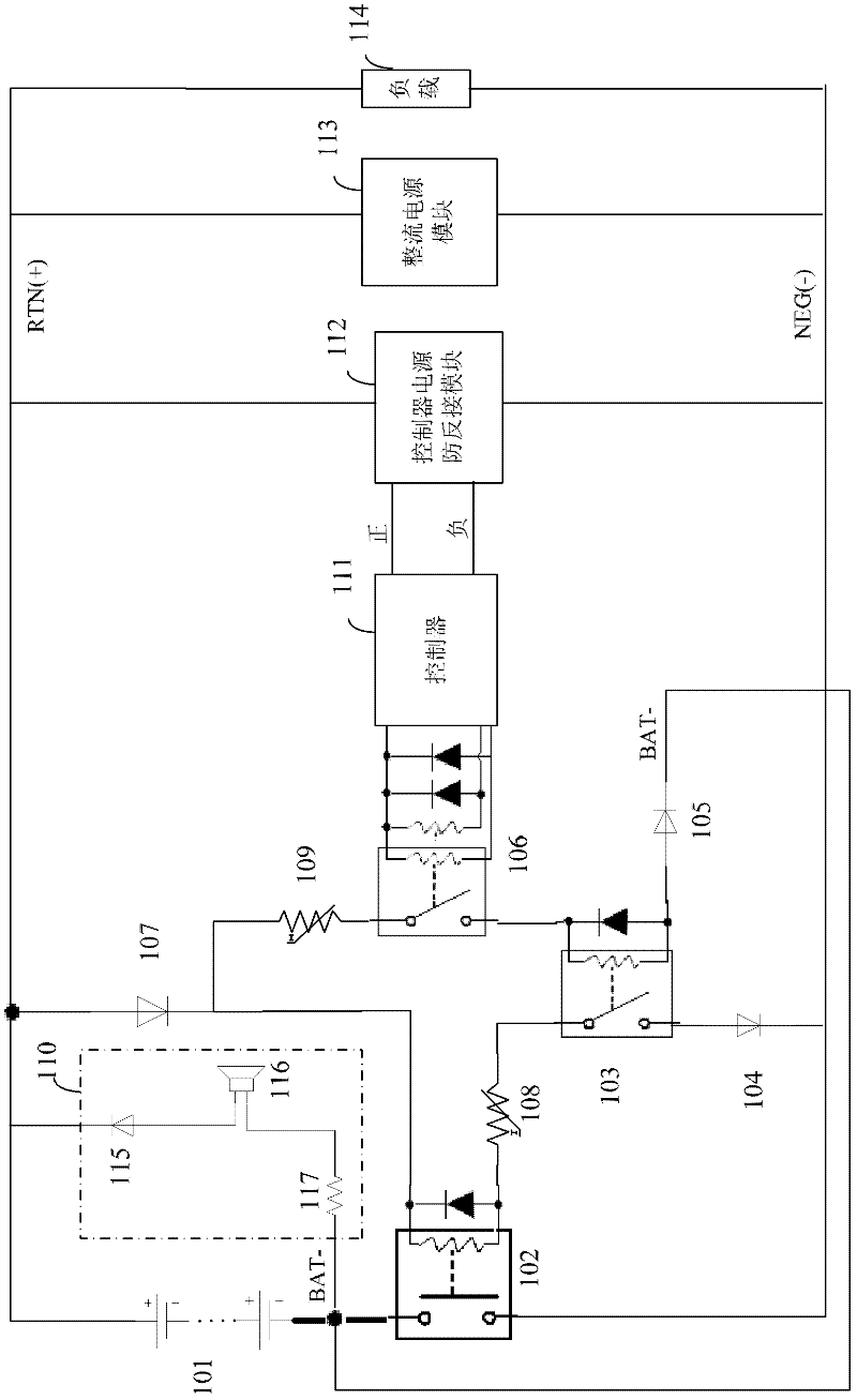 Control circuit for preventing battery group from being reversely connected and power supply system for base station