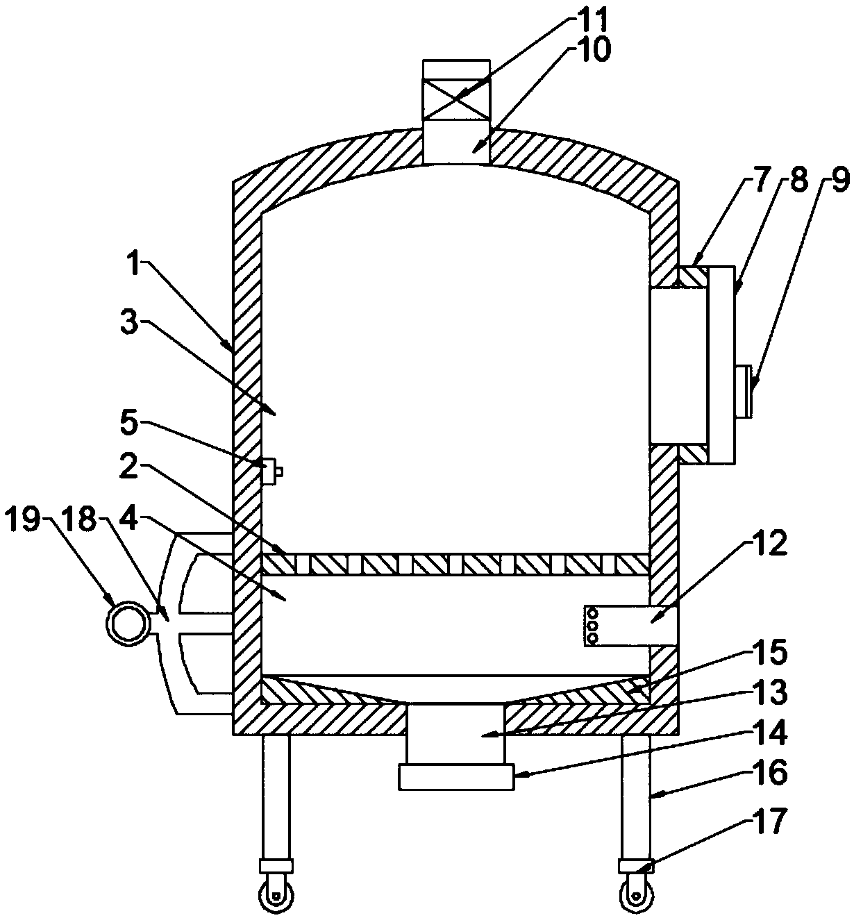 Transgenosis residue incineration device based on mobile technology