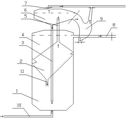 Multi-pipe inner circulation three-phase fluidized bed