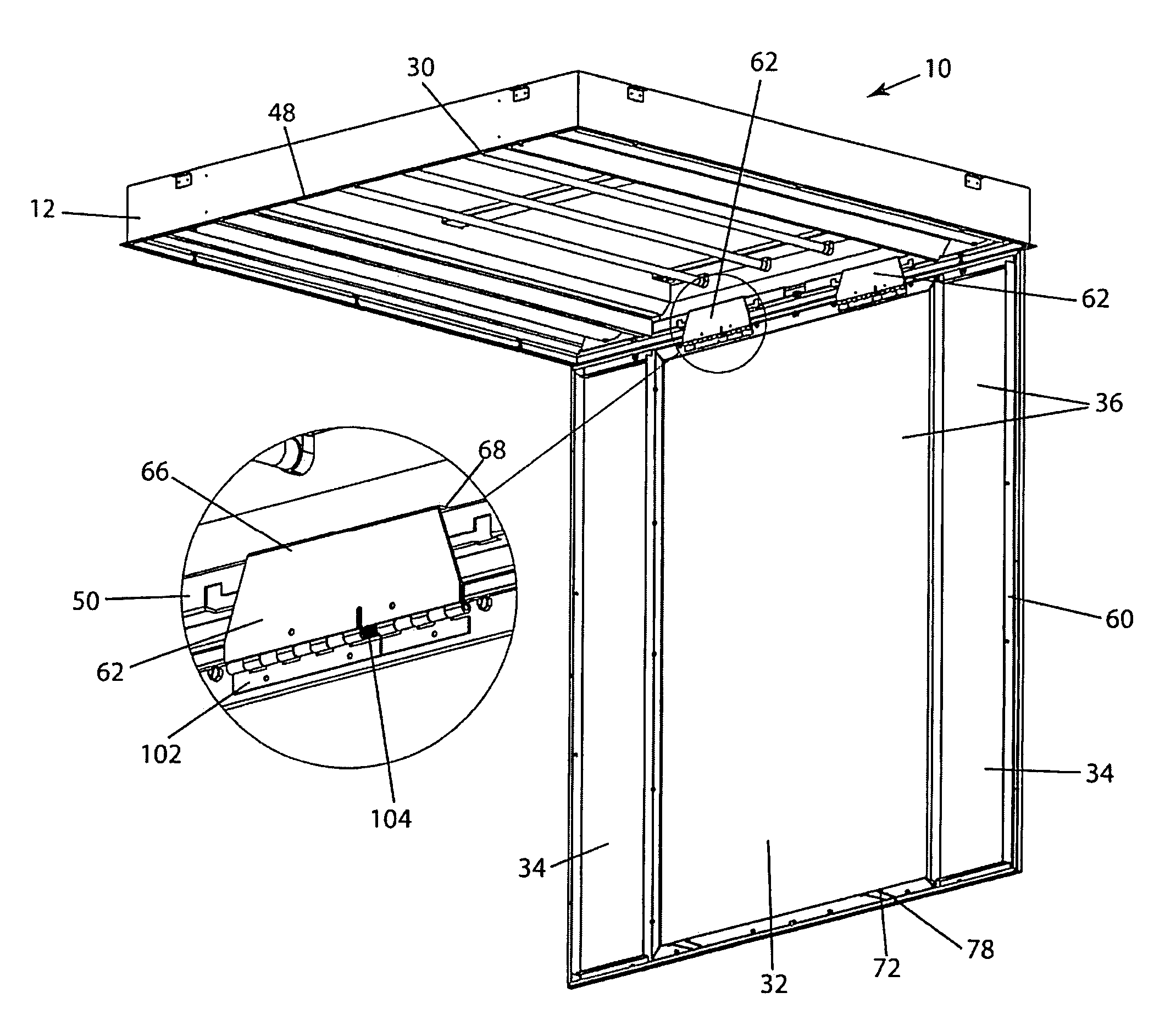 Ceiling-Mounted Troffer-Type Light Fixture