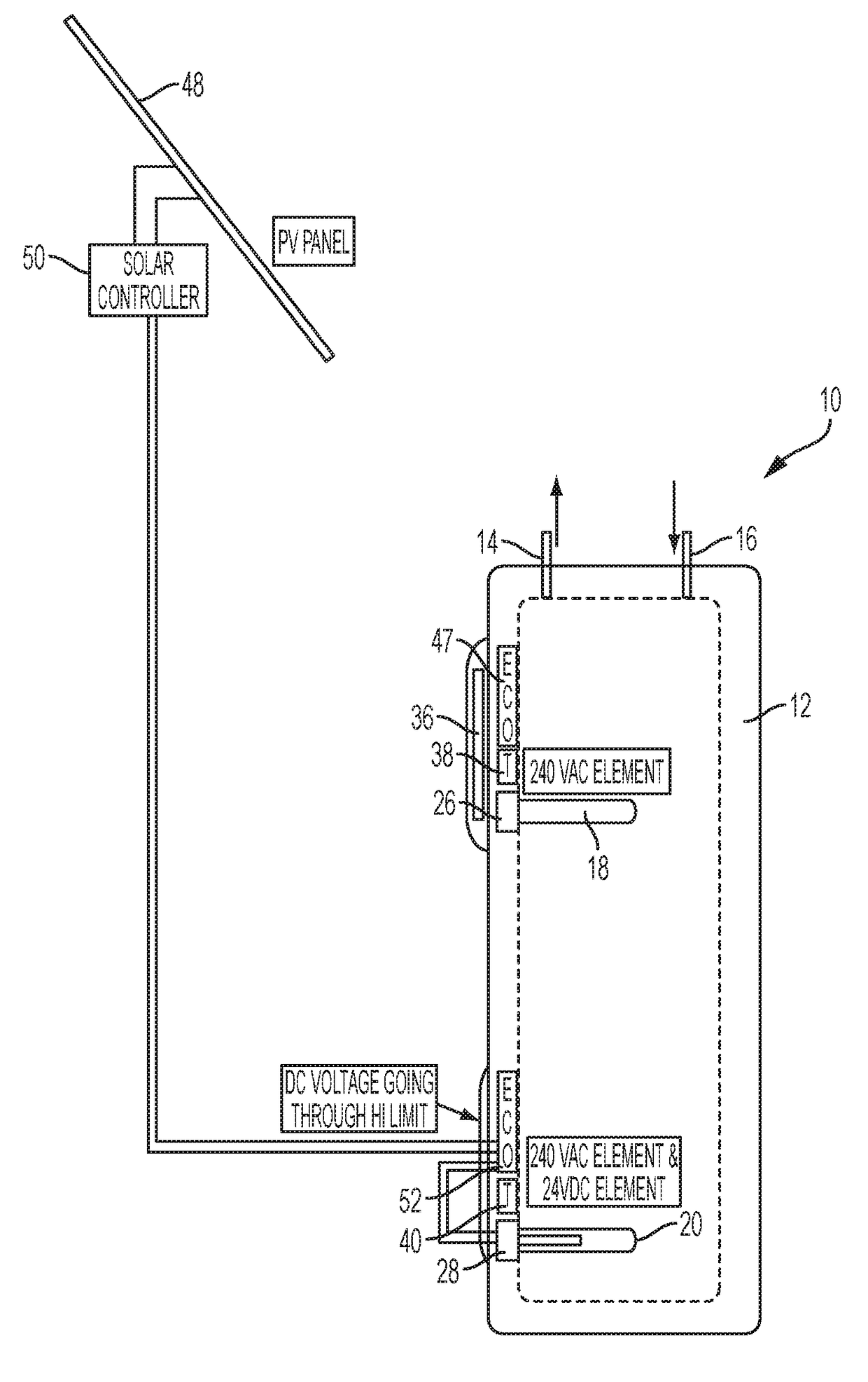 Water heater having a supplemental photovoltaic heating arrangement