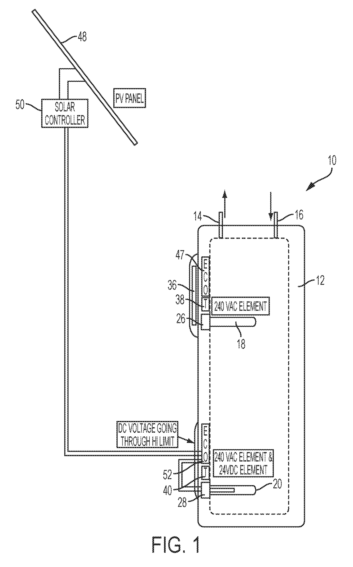 Water heater having a supplemental photovoltaic heating arrangement