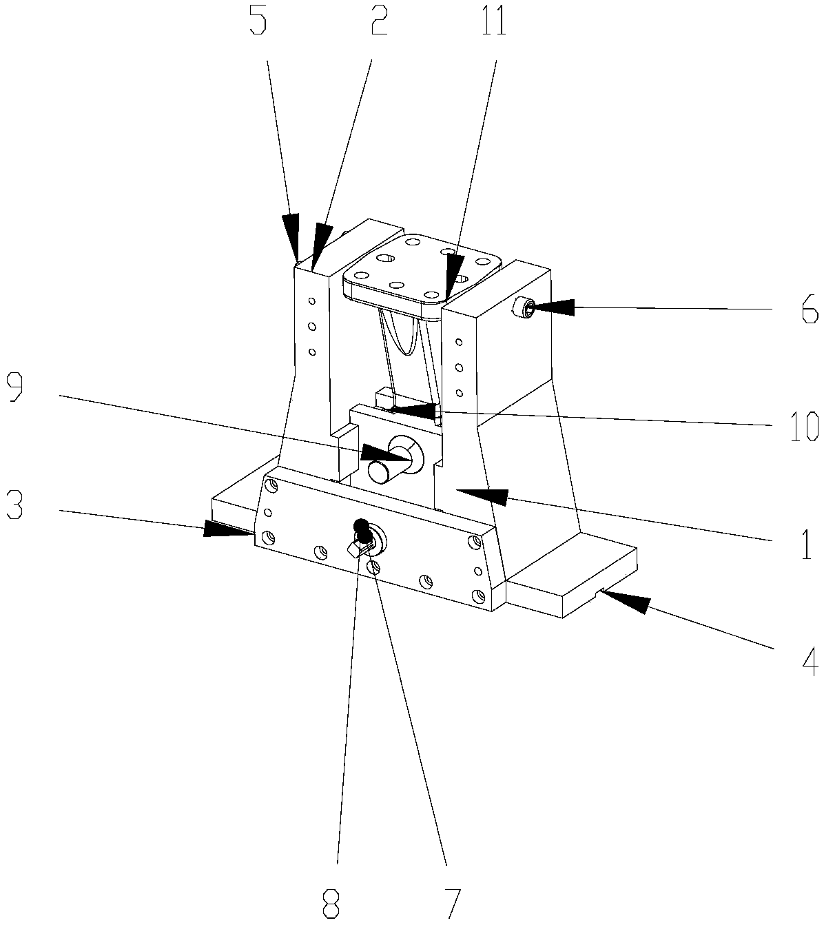 Device for numerical control machining of trailer traction ring