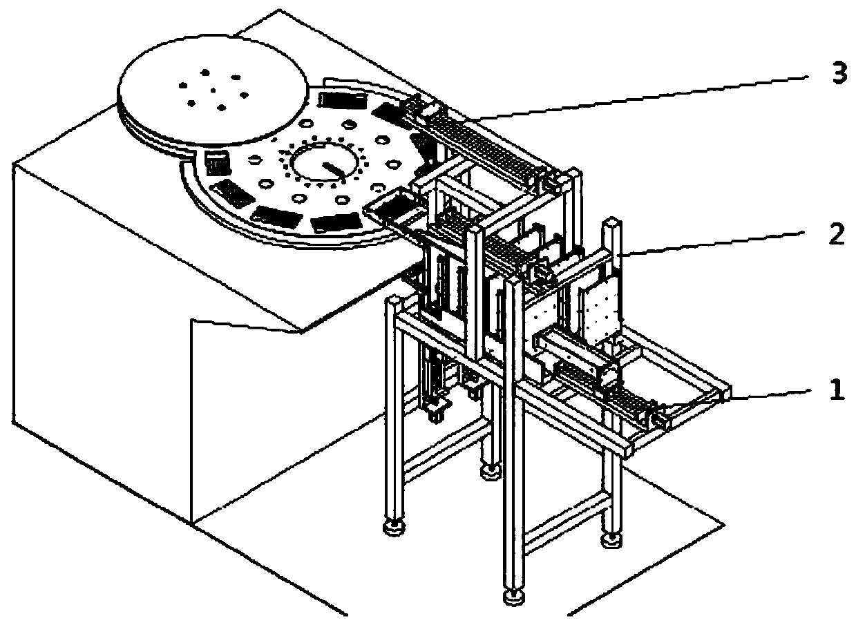 An automatic loading and unloading device for a glass grinder