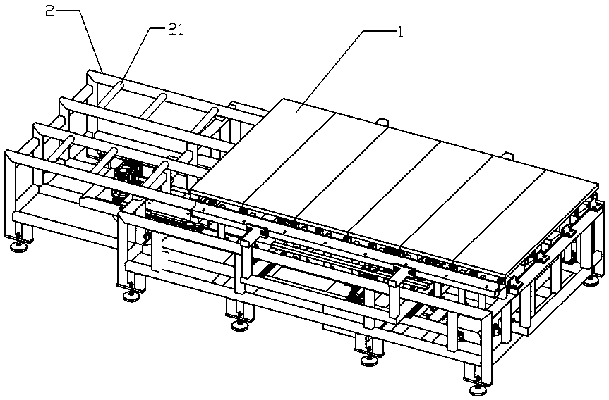 A kiln furniture deflection correction mechanism used in the production process of decorative panels