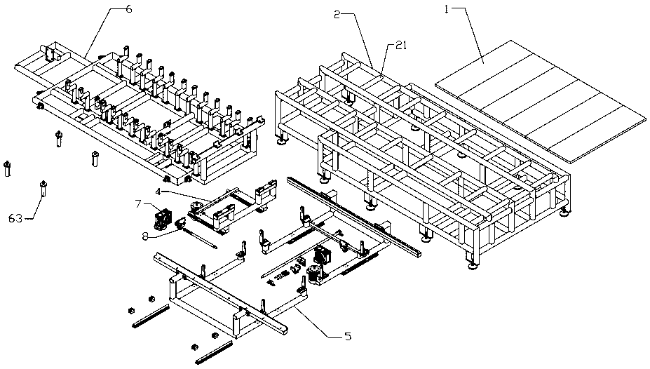 A kiln furniture deflection correction mechanism used in the production process of decorative panels