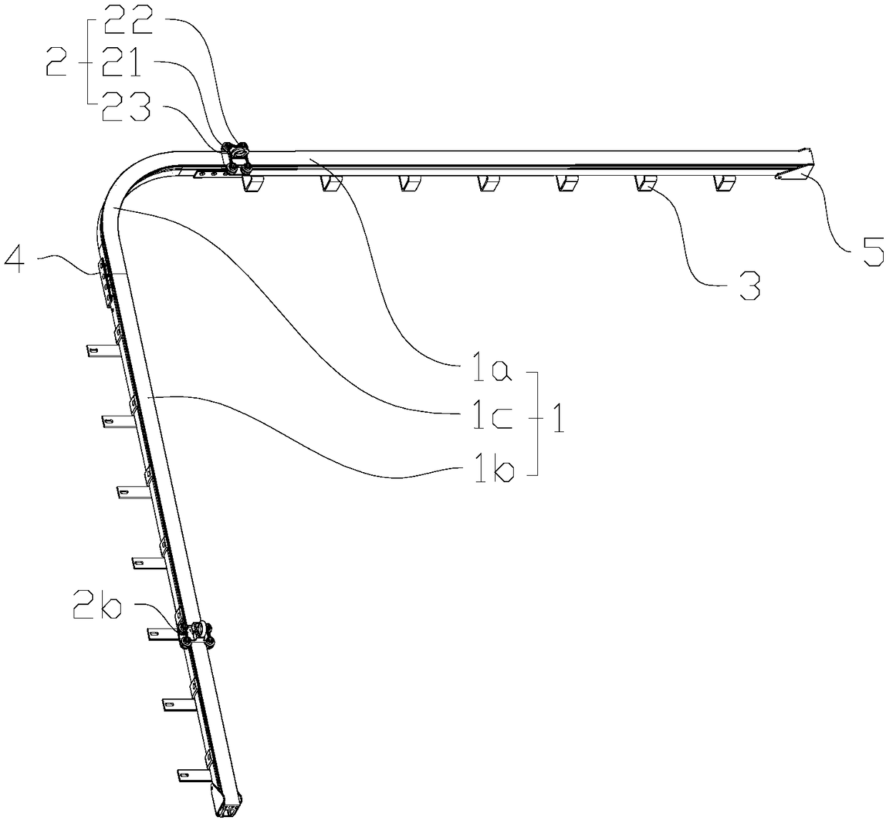 Rail type lifeline anti-falling system