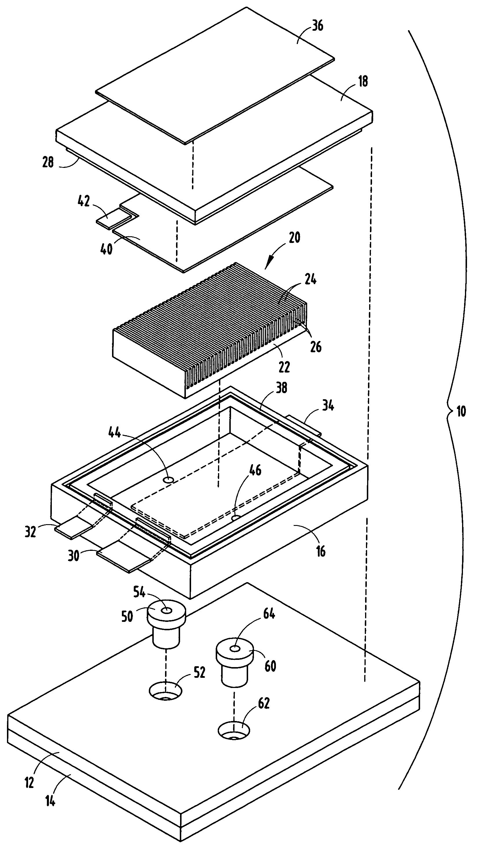 Fluid cooled electronic assembly