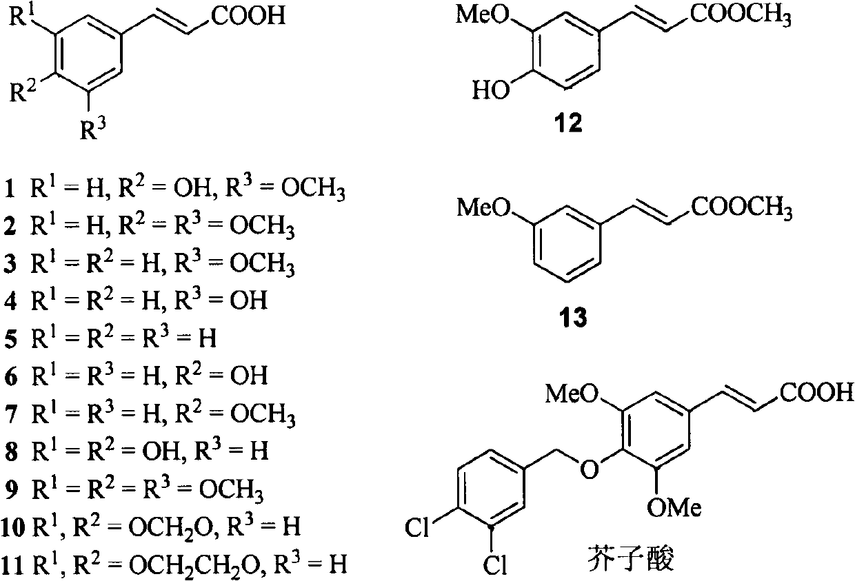 Application of 3-aryl acrylic acid and derivative thereof as anti-plant virus agents