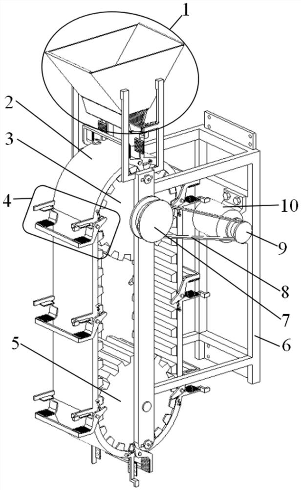 A multi-bud section sugarcane seed metering device