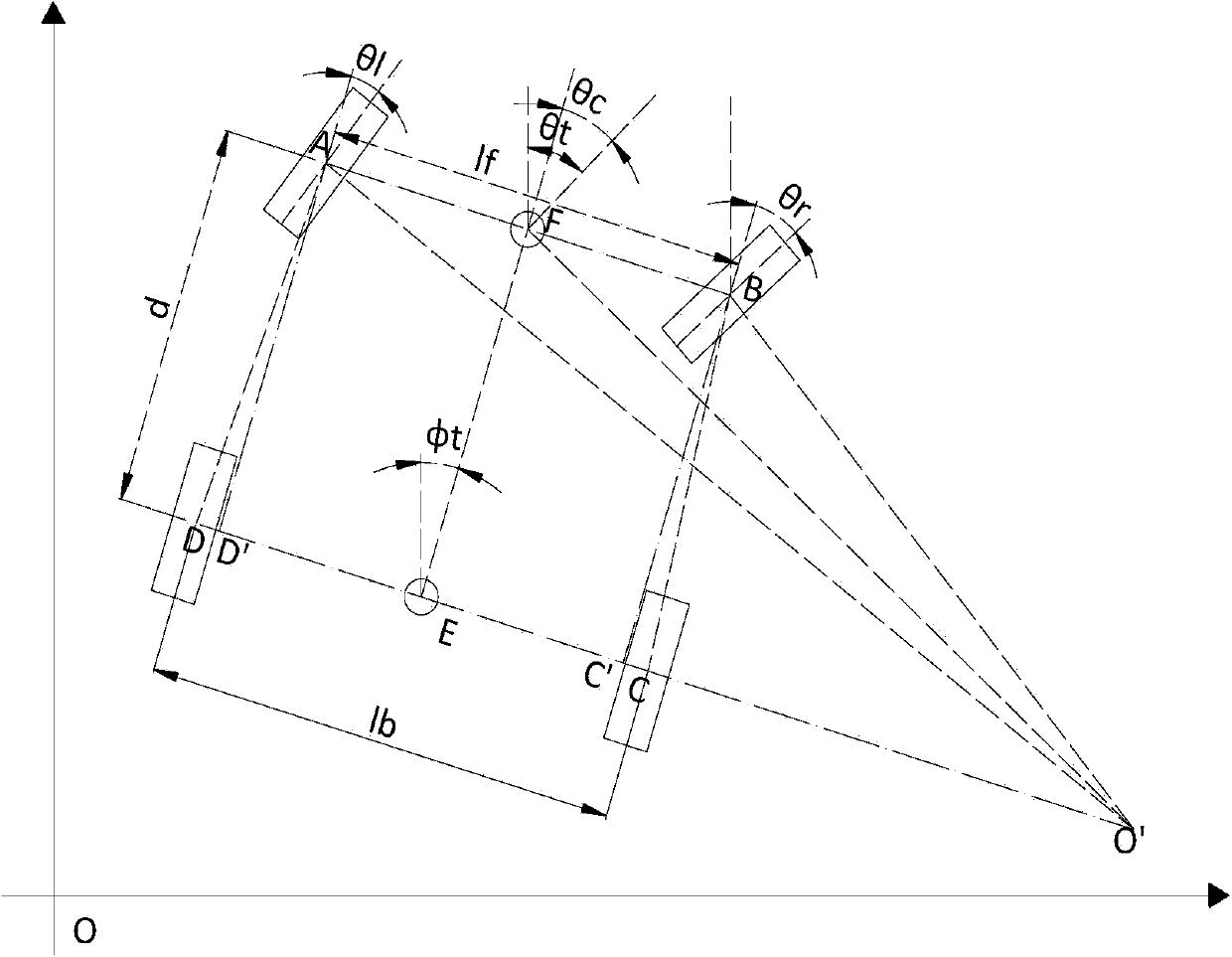 Guide wheel deflection angle measuring method and device