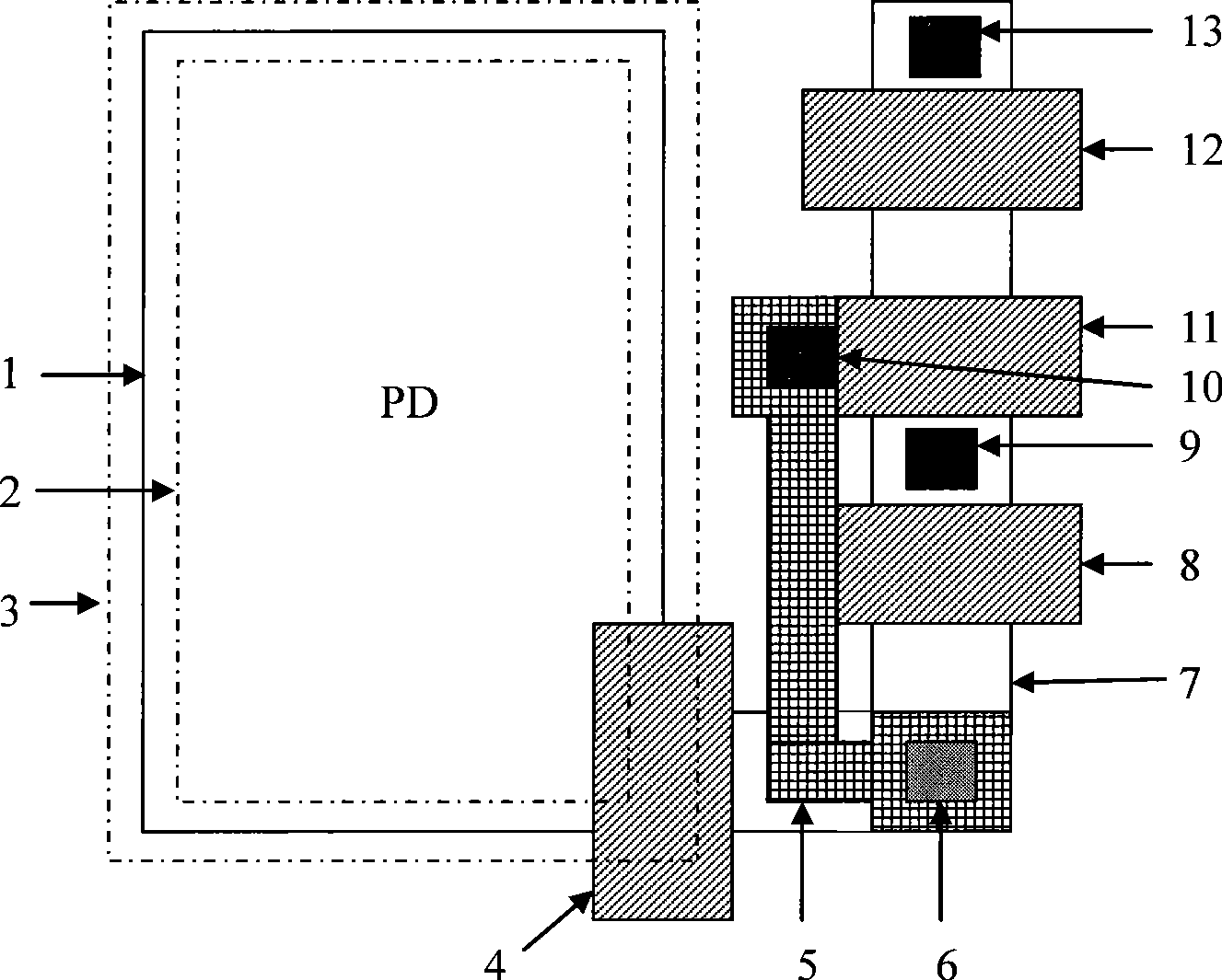 FD active region structure for pixel unit, preparation and CMOS image sensor thereof