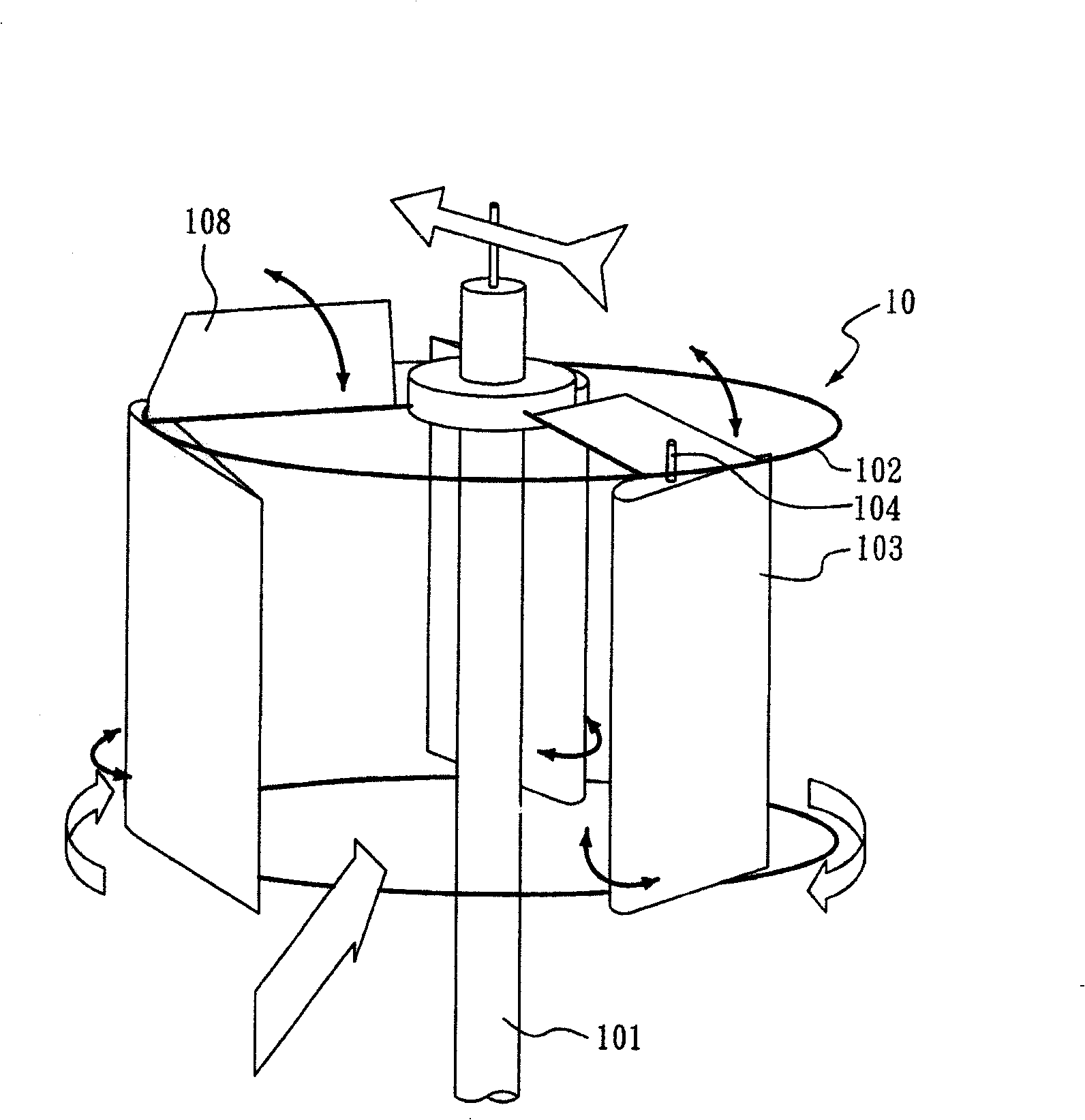 Vertical aerogenerator blade assembly and method for wind power generation variable coiling combination