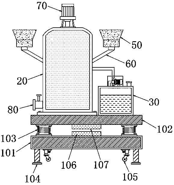 Stirring device for nanometer material production line and using method