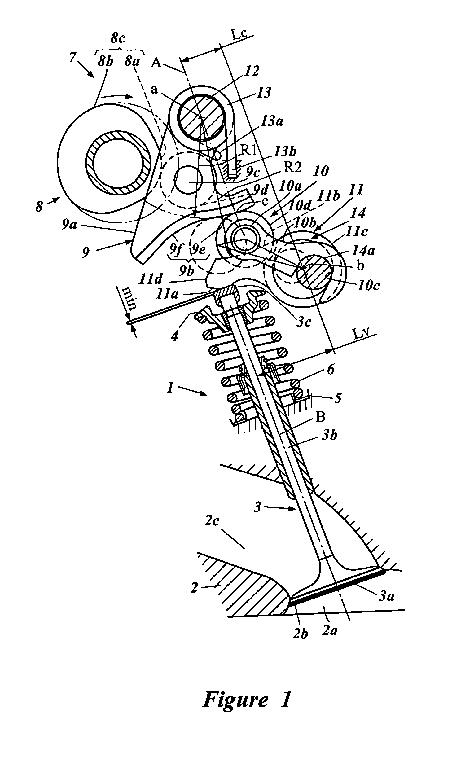 Valve train device for an engine