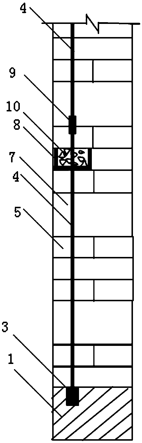 Large-area hollow-out antique lattice brick curtain wall structure and construction method thereof