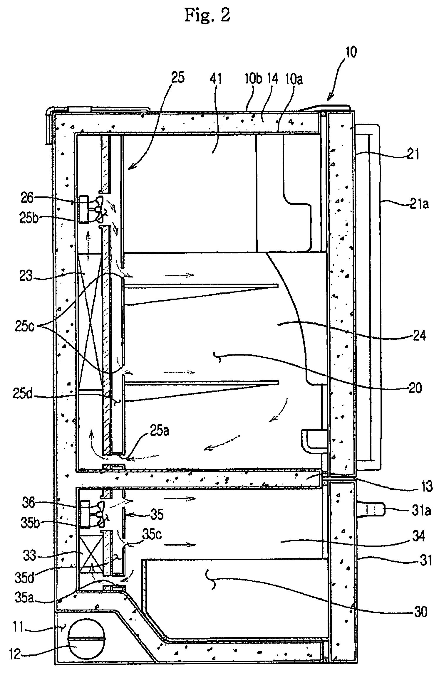 Refrigerator with icemaker compartment having an improved air flow