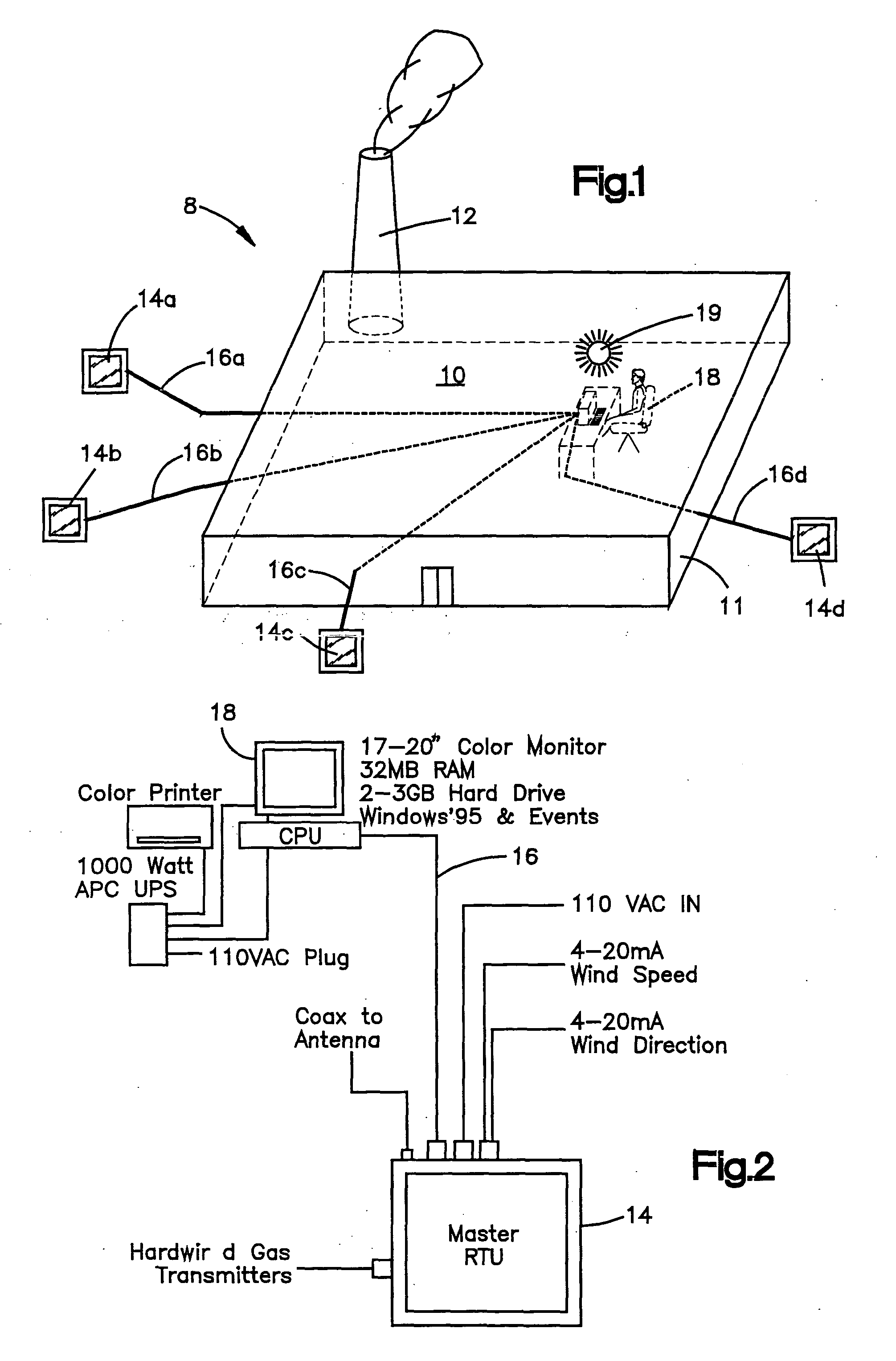 Apparatus and method for wireless gas monitoring