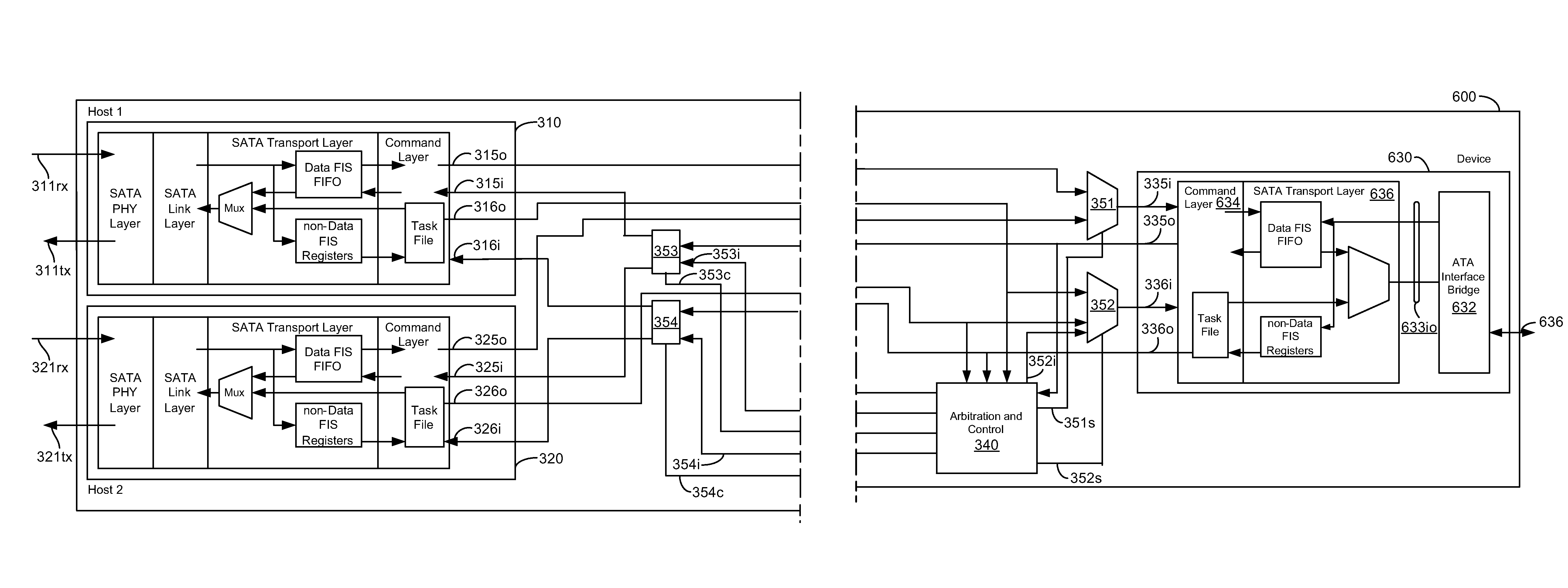 Switching serial advanced technology attachment (SATA) to a parallel interface