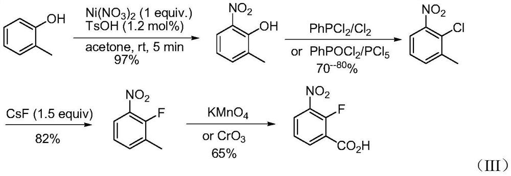 Synthesis method of 2-fluoro-3-nitrobenzoic acid intermediate raw material