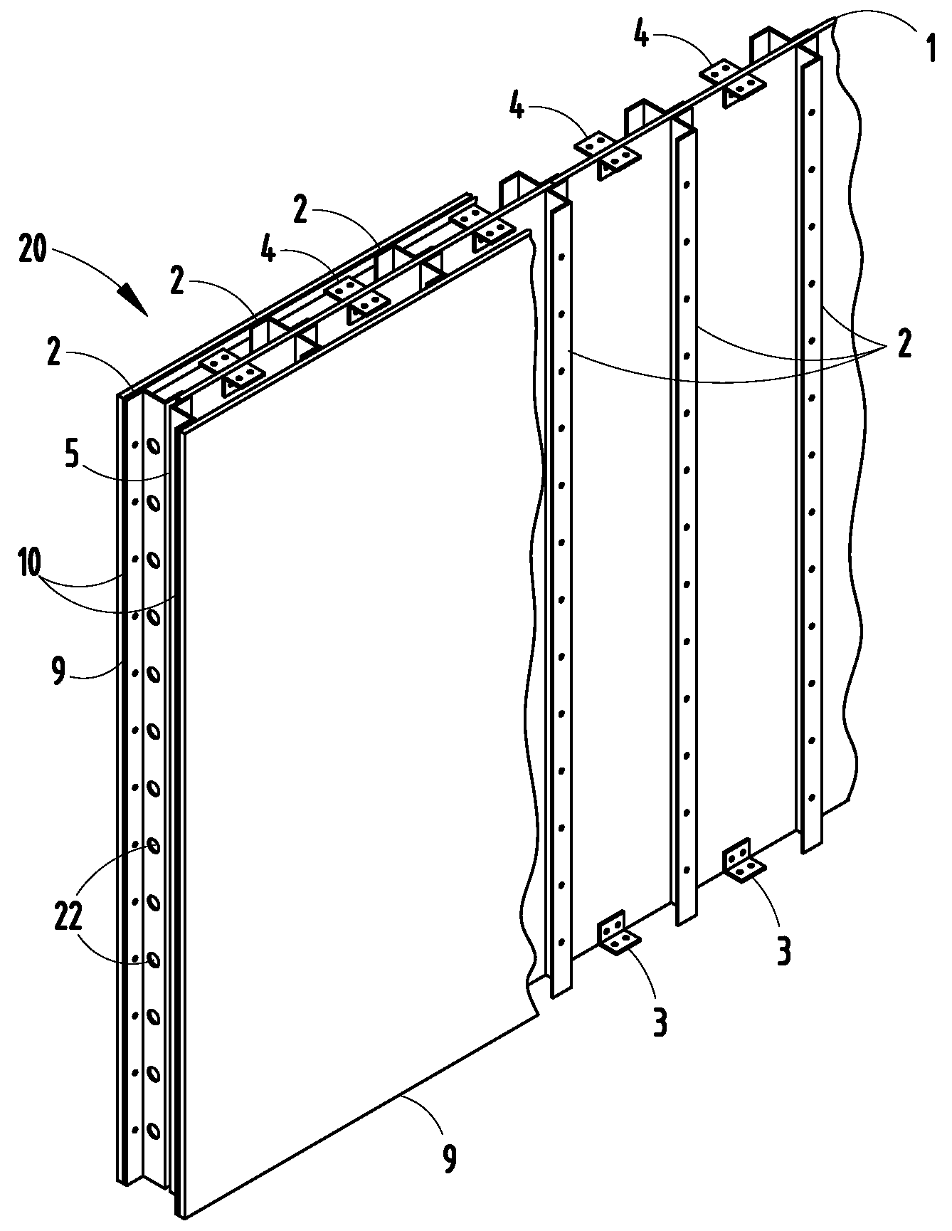 Relocatable building wall construction