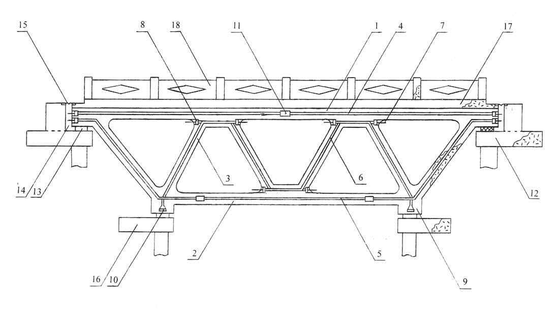 Framed large-span combined pre-stress highway bridge and preparation process thereof