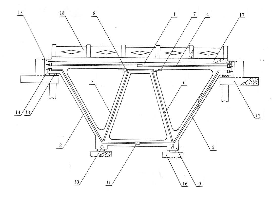Framed large-span combined pre-stress highway bridge and preparation process thereof