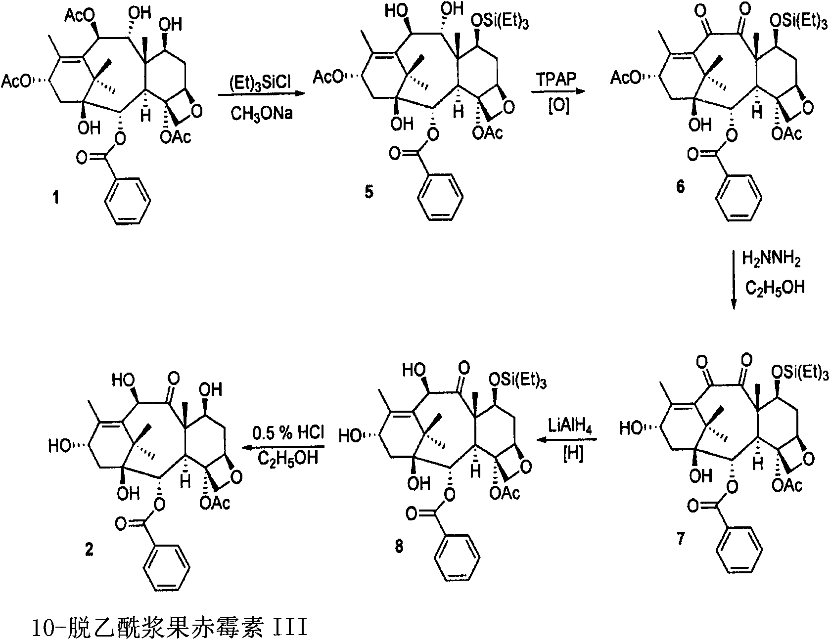 Semi-synthetic route for the preparation of paclitaxel, docetaxel and 10-deacetylbaccatin iii from 9-dihydro-13-acetylbaccatin III
