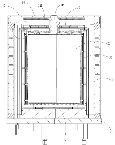 Heating crucible for vacuum evaporation and vacuum evaporation device