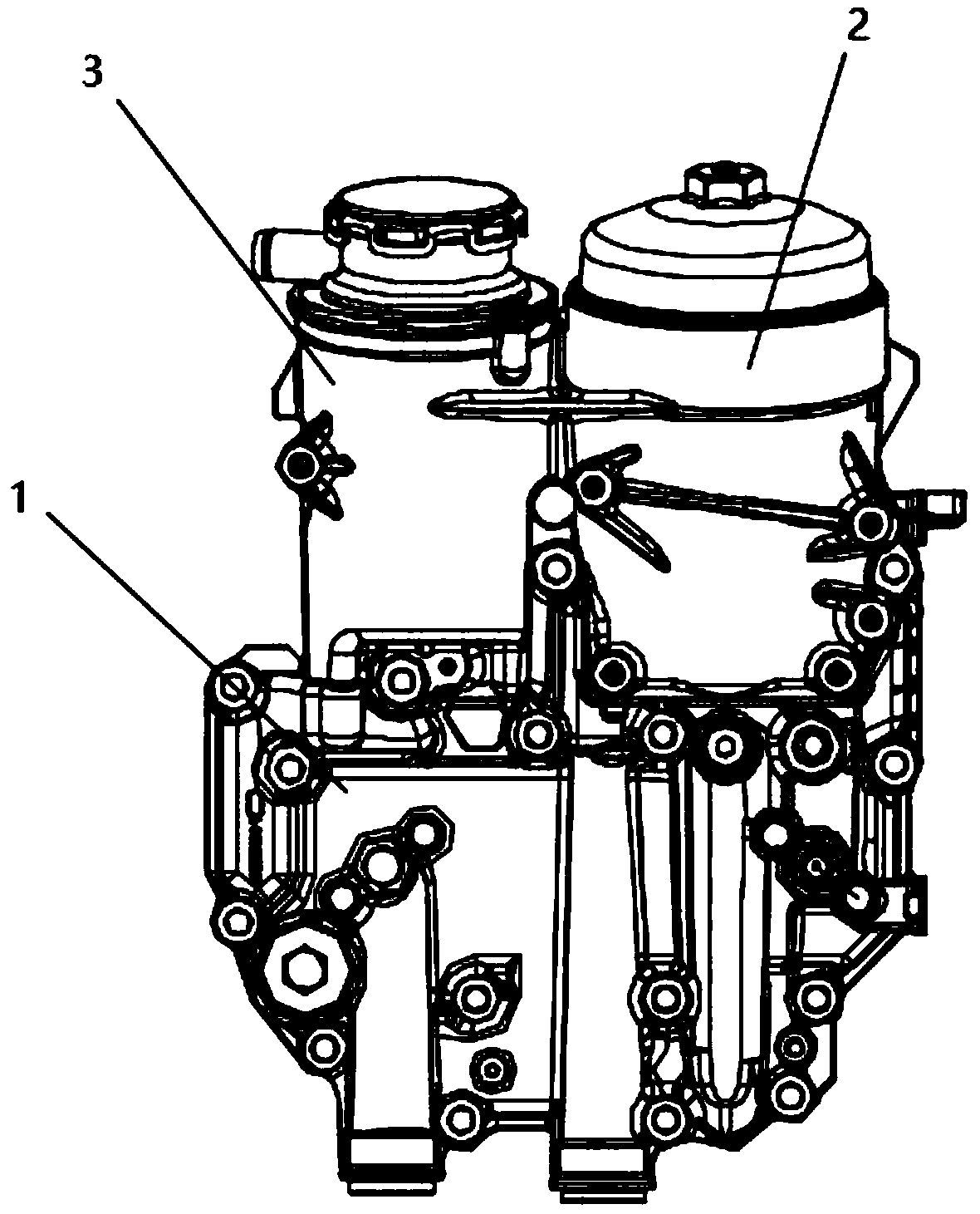 Integrated engine oil filter