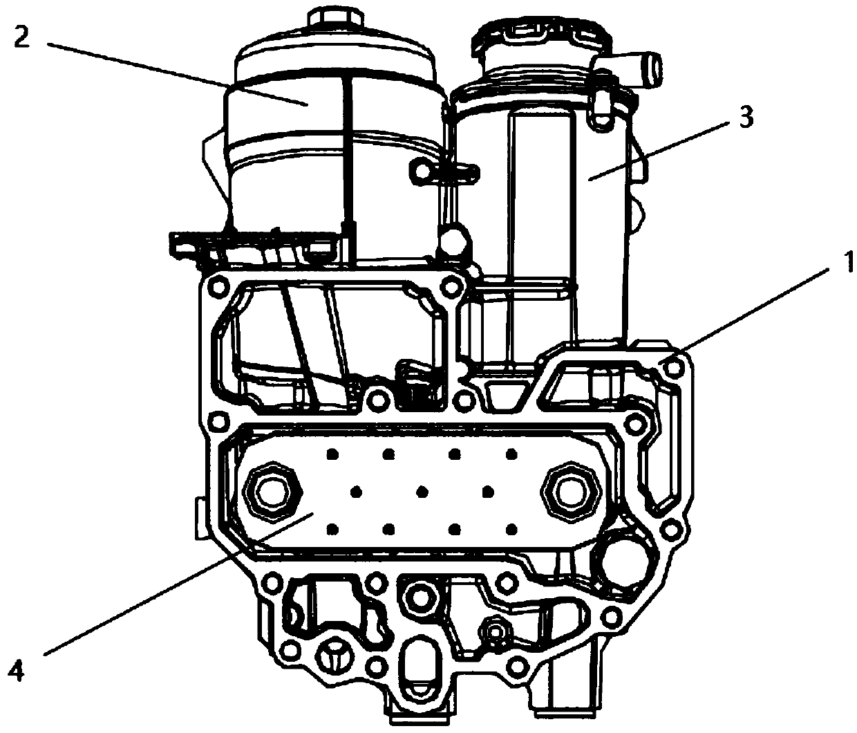 Integrated engine oil filter