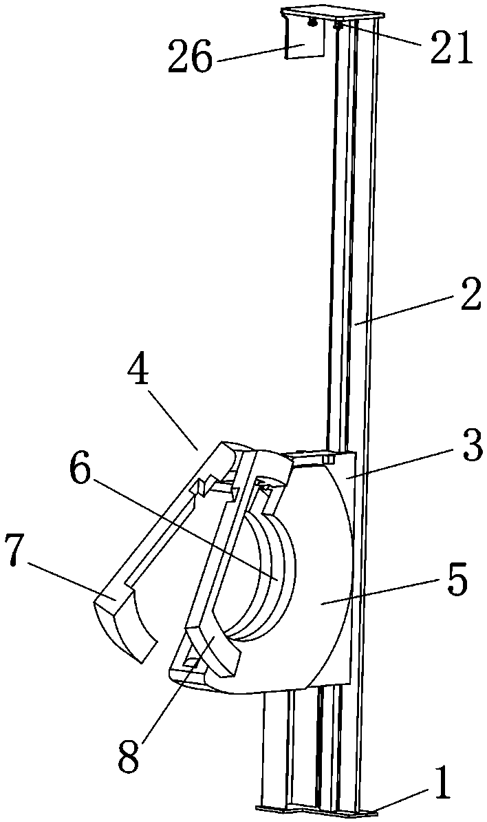 Vertical self-angle-adjustment automatic parking device and working method thereof