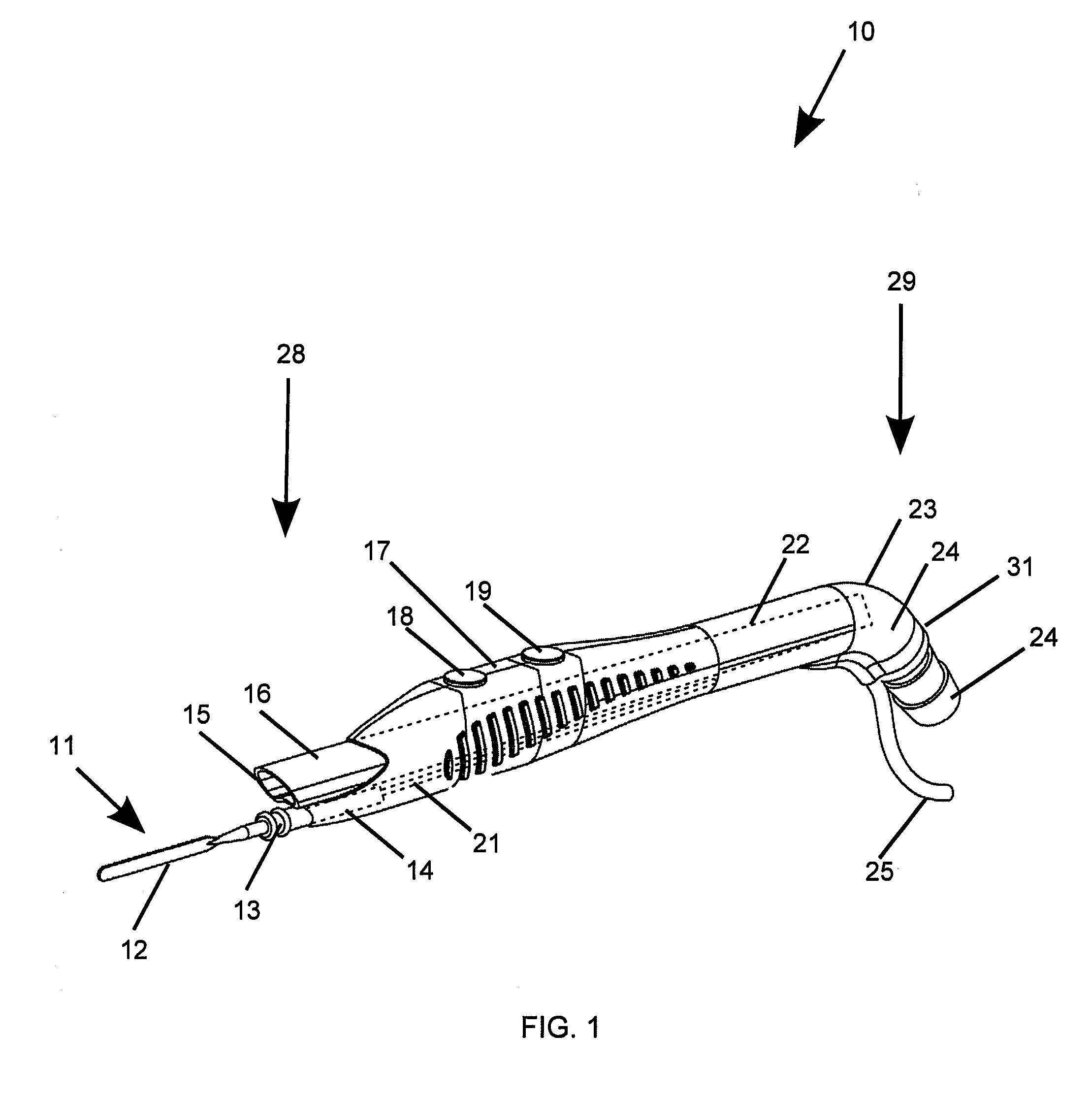 Electrosurgical device with vacuum port