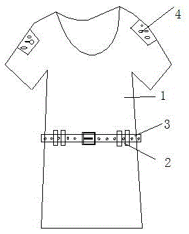 Air-permeable short-sleeved top with belt