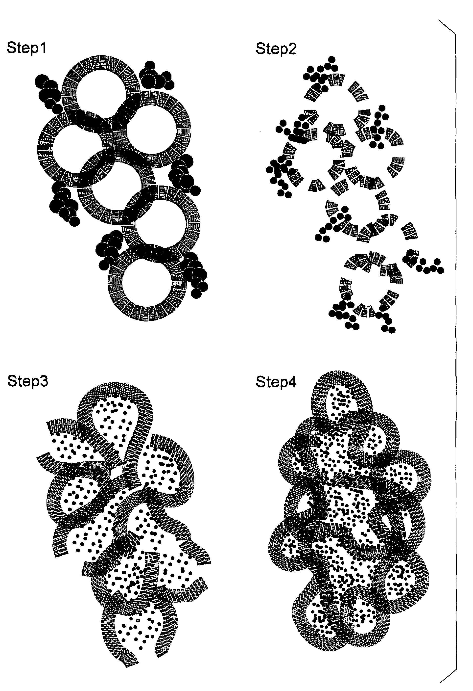 Nanocarbon composite structure having ruthenium oxide trapped therein
