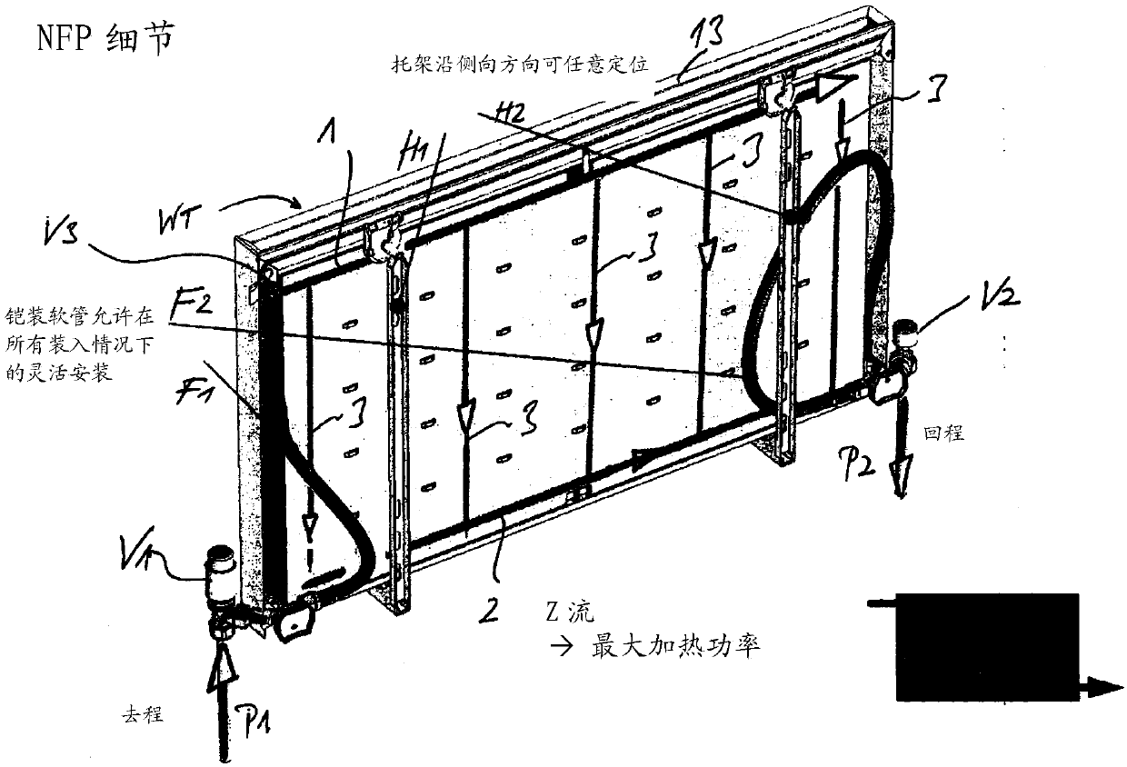 Radiator for heating body and heating body with such a calandria radiator