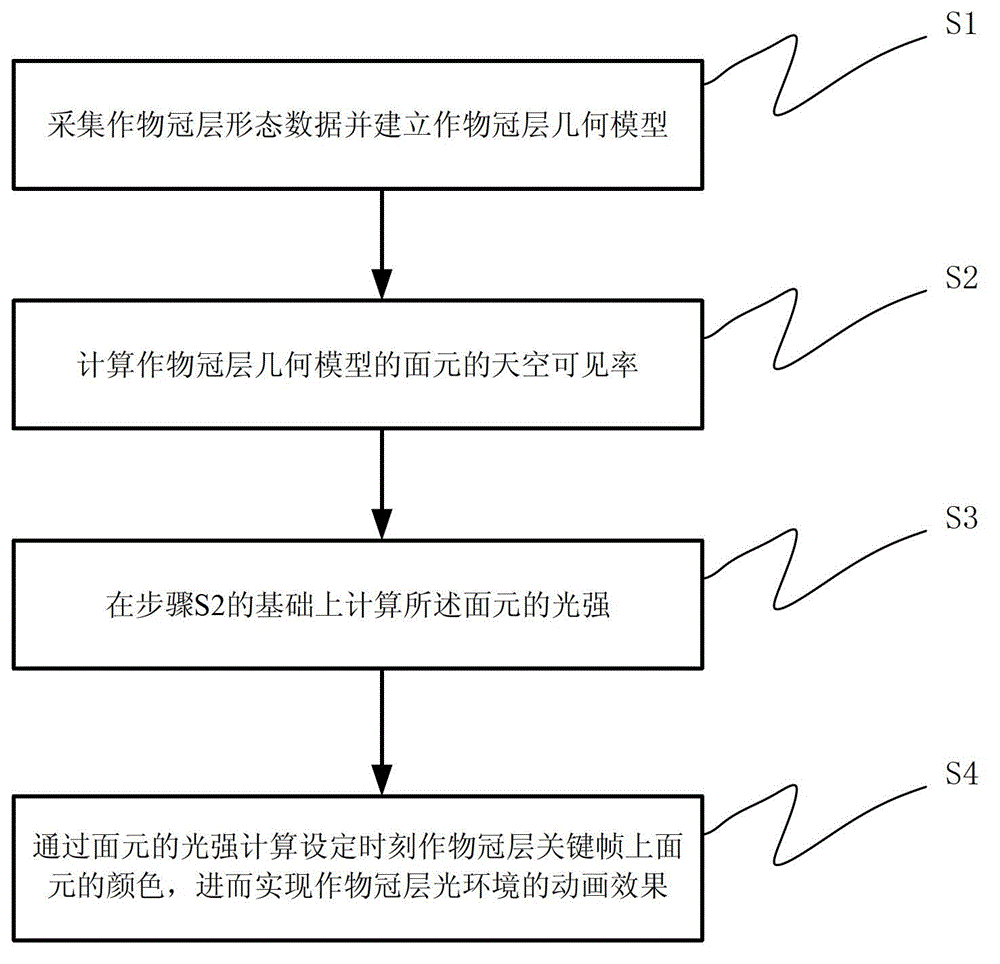 A synthetic method of crop canopy light distribution animation