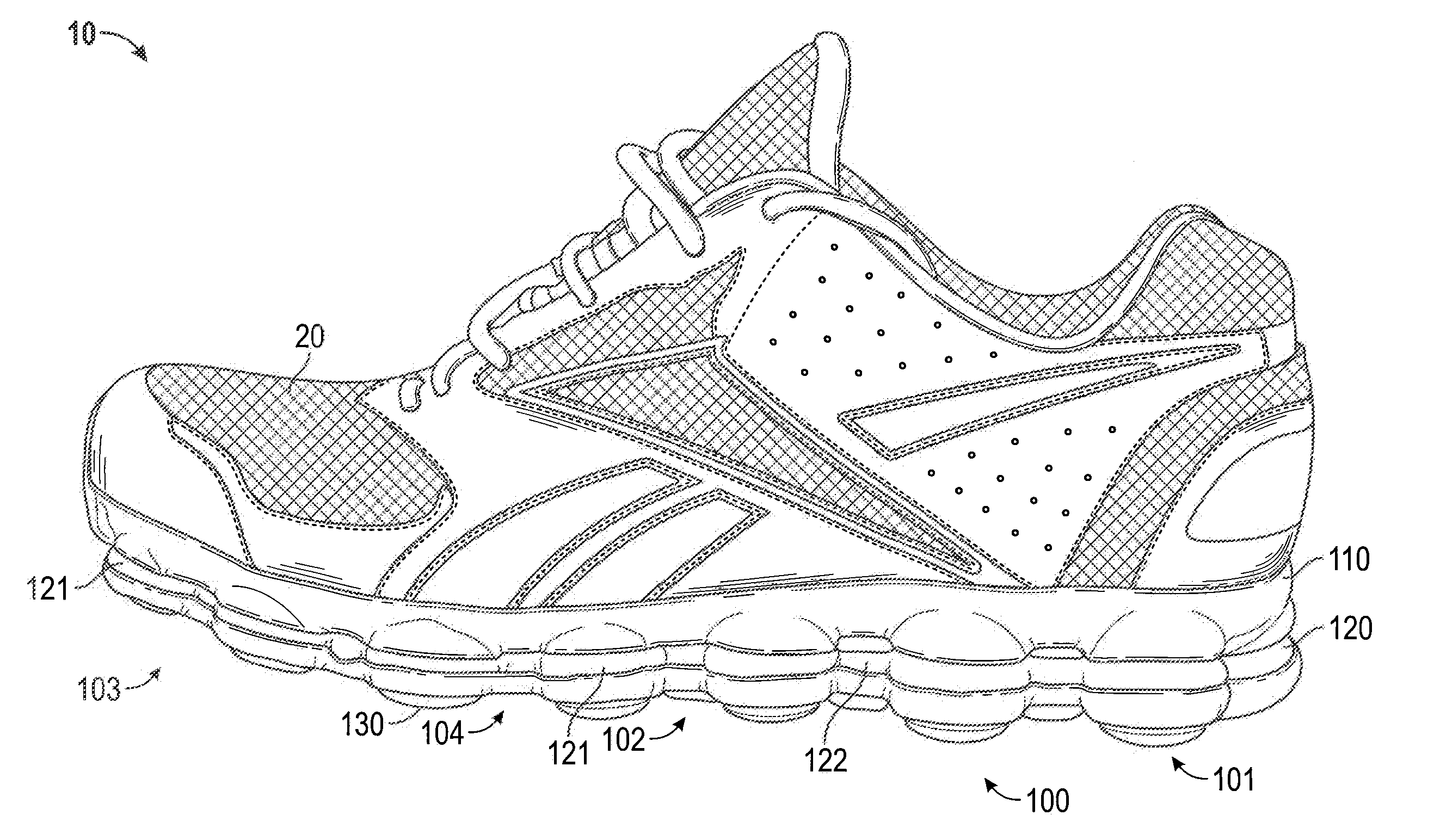 Sole And Article Of Footwear Having A Pod Assemby