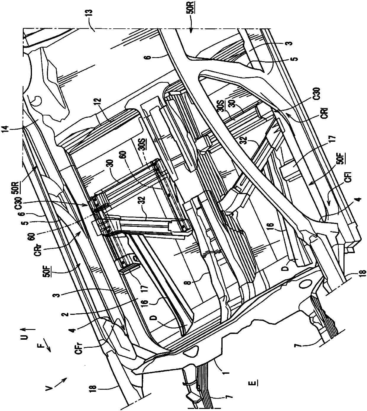 Underbody structure of the vehicle