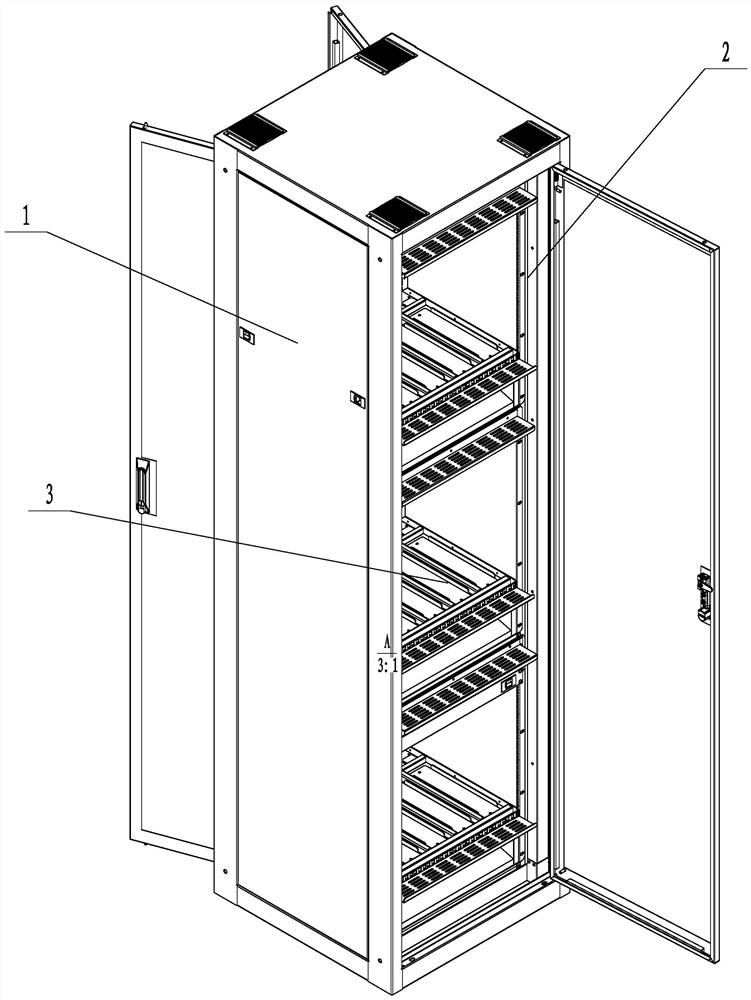 A BBU vertical installation cabinet with good heat dissipation effect