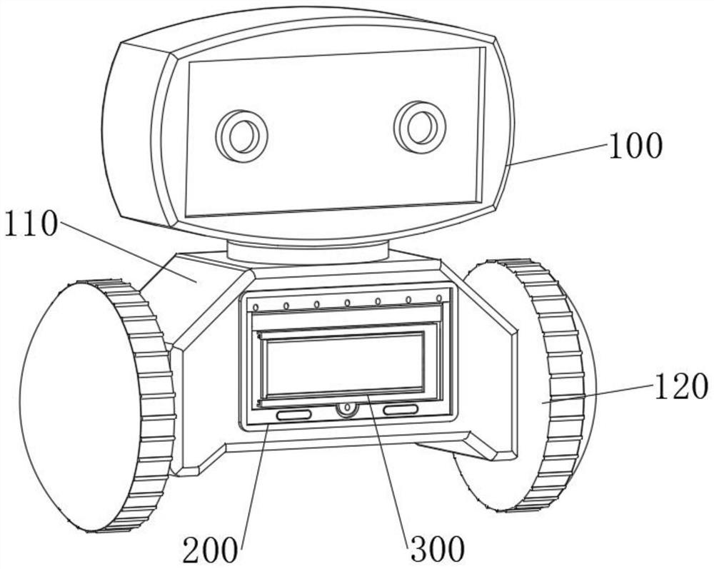 Self-balancing robot with touchable screen anti-collision structure for infant education