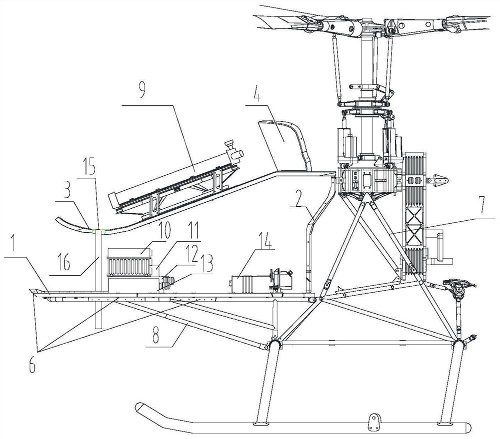 Unmanned helicopter equipment compartment