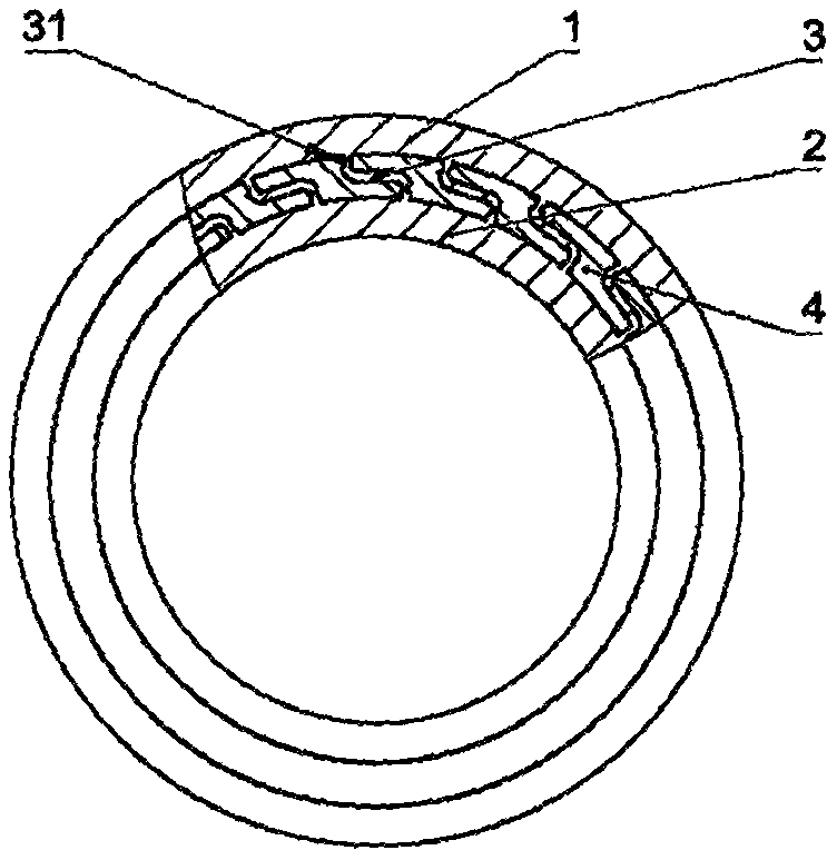 Magnetic suspension rotor falling radial protection device