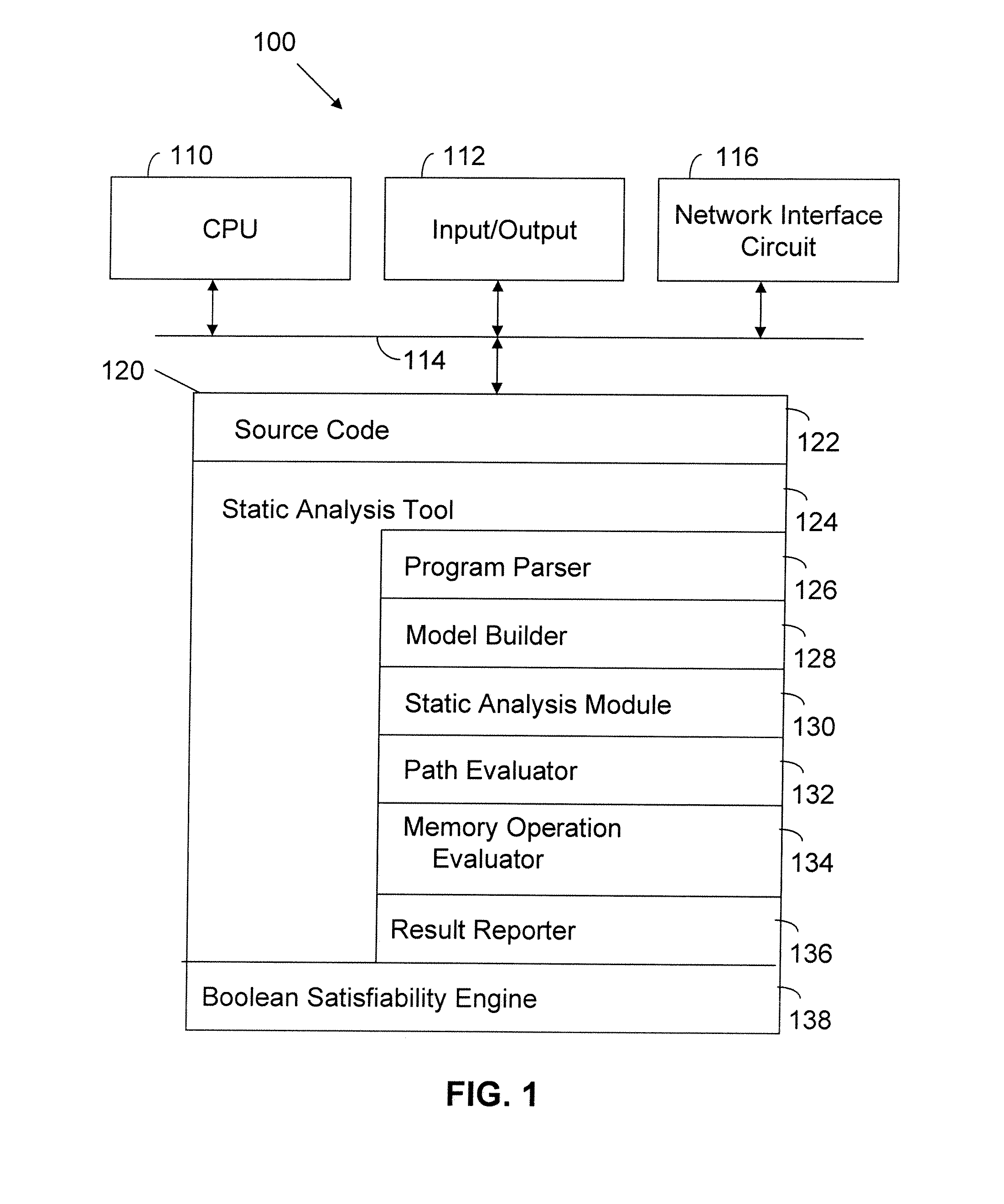 Apparatus and method for analyzing source code using memory operation evaluation and boolean satisfiability